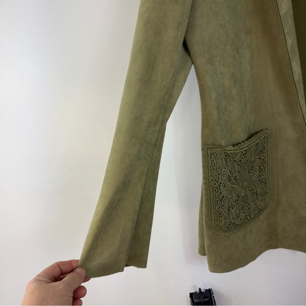 Solltaaire small green 19 p2p 28-1/2 length. Blazer jacket beautiful preowned - Picture 5 of 9